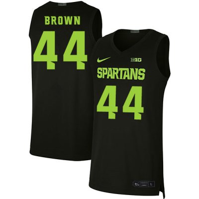 Men Gabe Brown Michigan State Spartans #44 Nike NCAA 2019-20 Black Authentic College Stitched Basketball Jersey GA50V80PX